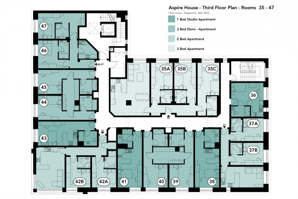 Floorplan for ASPIRE HOUSE, Flat 4 - SUPERIOR LONG STUDIO
