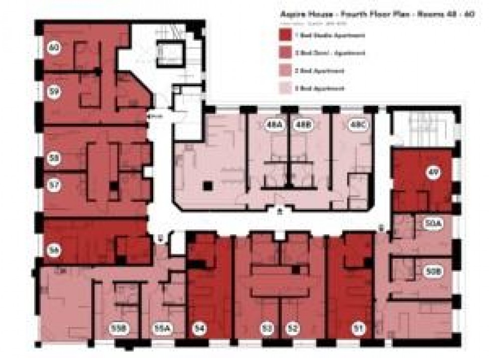 Floorplan for Aspire House, Superior long studio